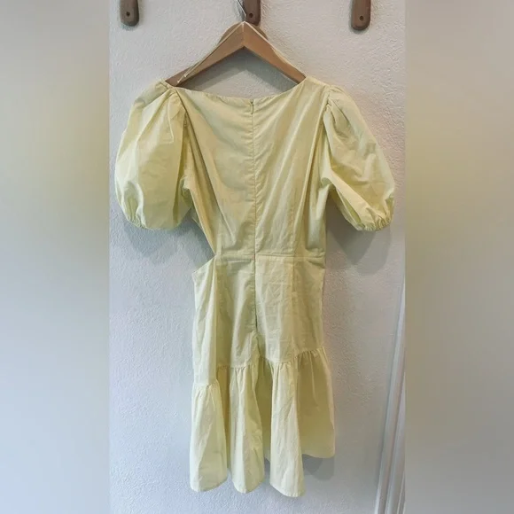 ASTR The Label Mayfair Yellow Lemonade Cut Out Asymmetrical Mini Dress Size S - Picture 3 of 3